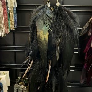 Feather Earring 10” Drop